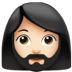 🧔🏻‍♀️ woman: light skin tone, beard display on Apple